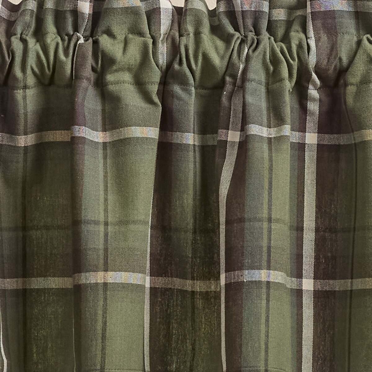 New Country Cabin Rustic DARK GREEN PLAID VALANCE Curtains Topper