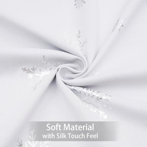 Snowflake Foil Print 52″W x 63″L (Pack of 1) White(silver Foil Print)