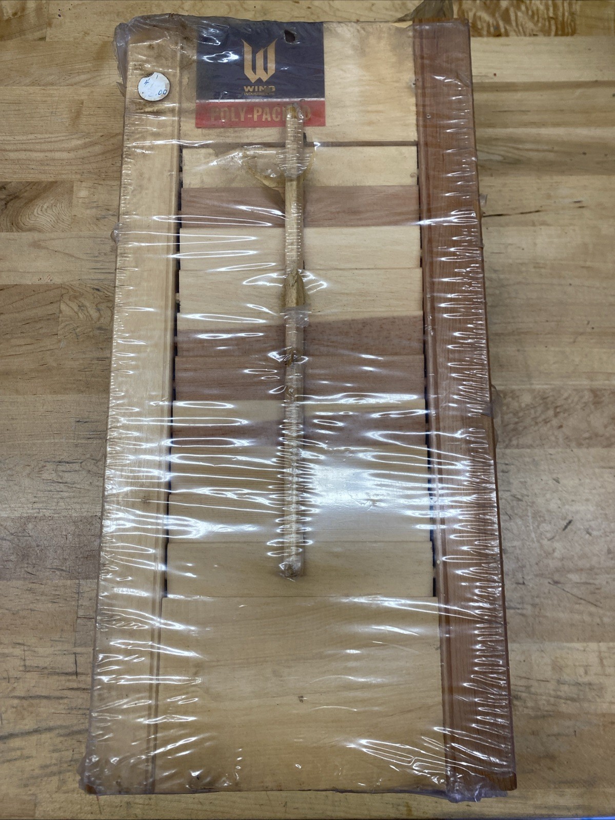 (4) Wood Shutter Panels Movable Louver Unfinished Narrow Slat 8” x 17”