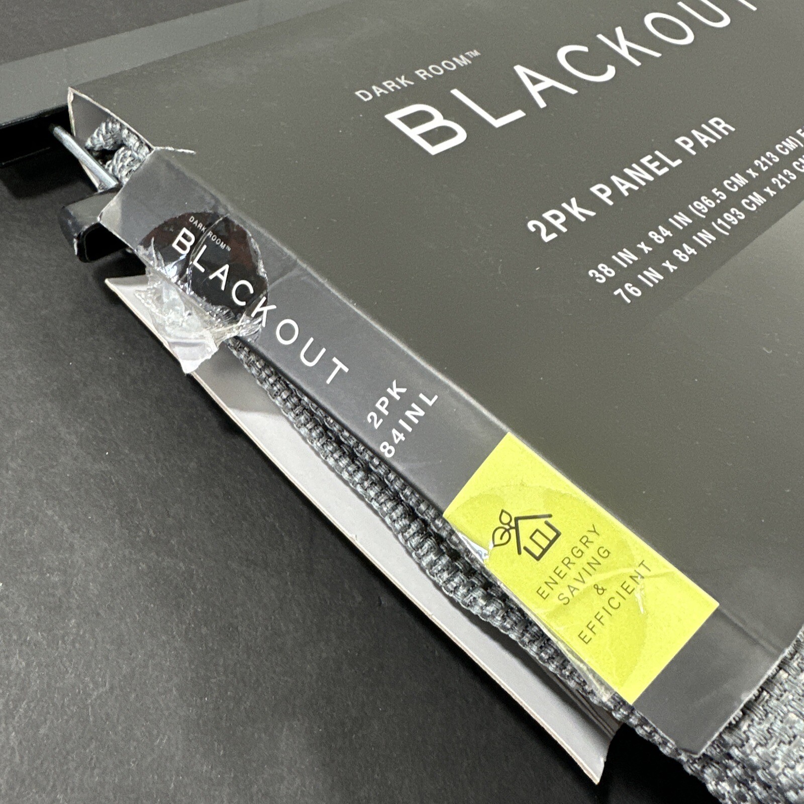 Dark Room Gray Grey 2 Pack Blackout Rod Pocket Window Panel 38×84 Each