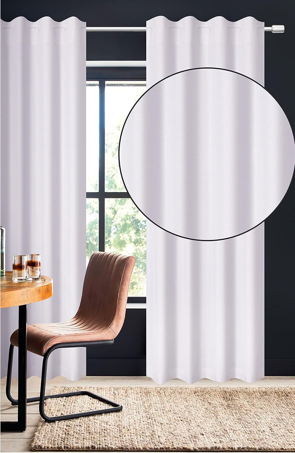 White Curtains, Curtains & Drapes,White 50″W x 84″L (Pack of 2) Solid White