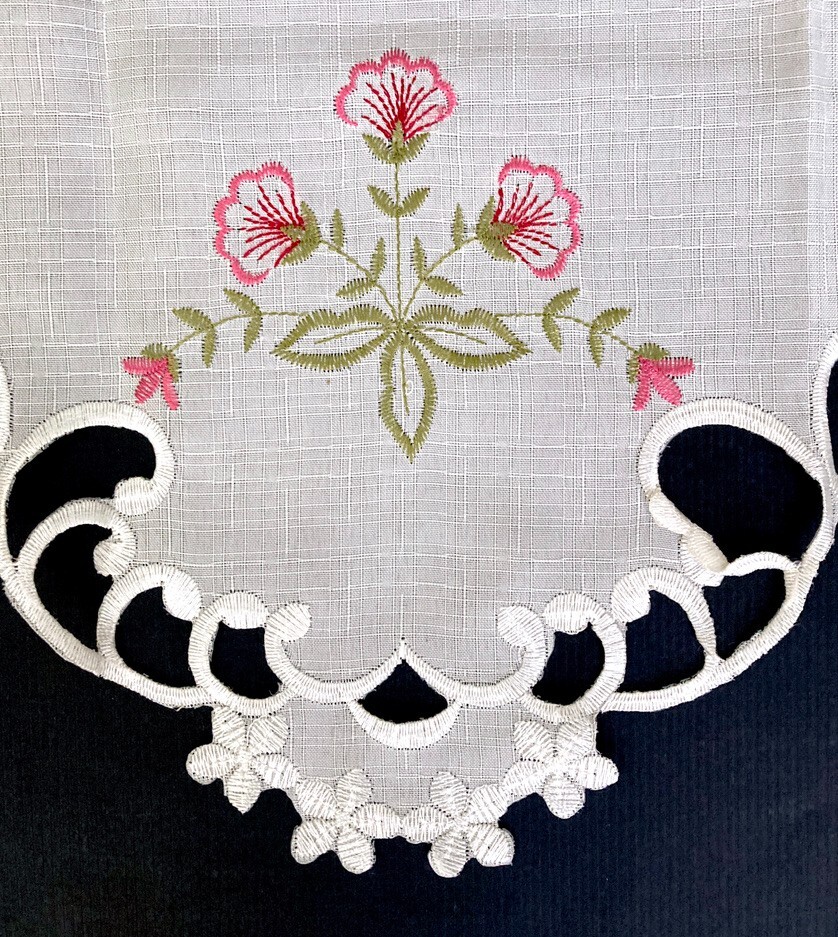 NEW Peacock Window Valance 57 x 16 Embroidered Cutouts Feathers Floral Curtain