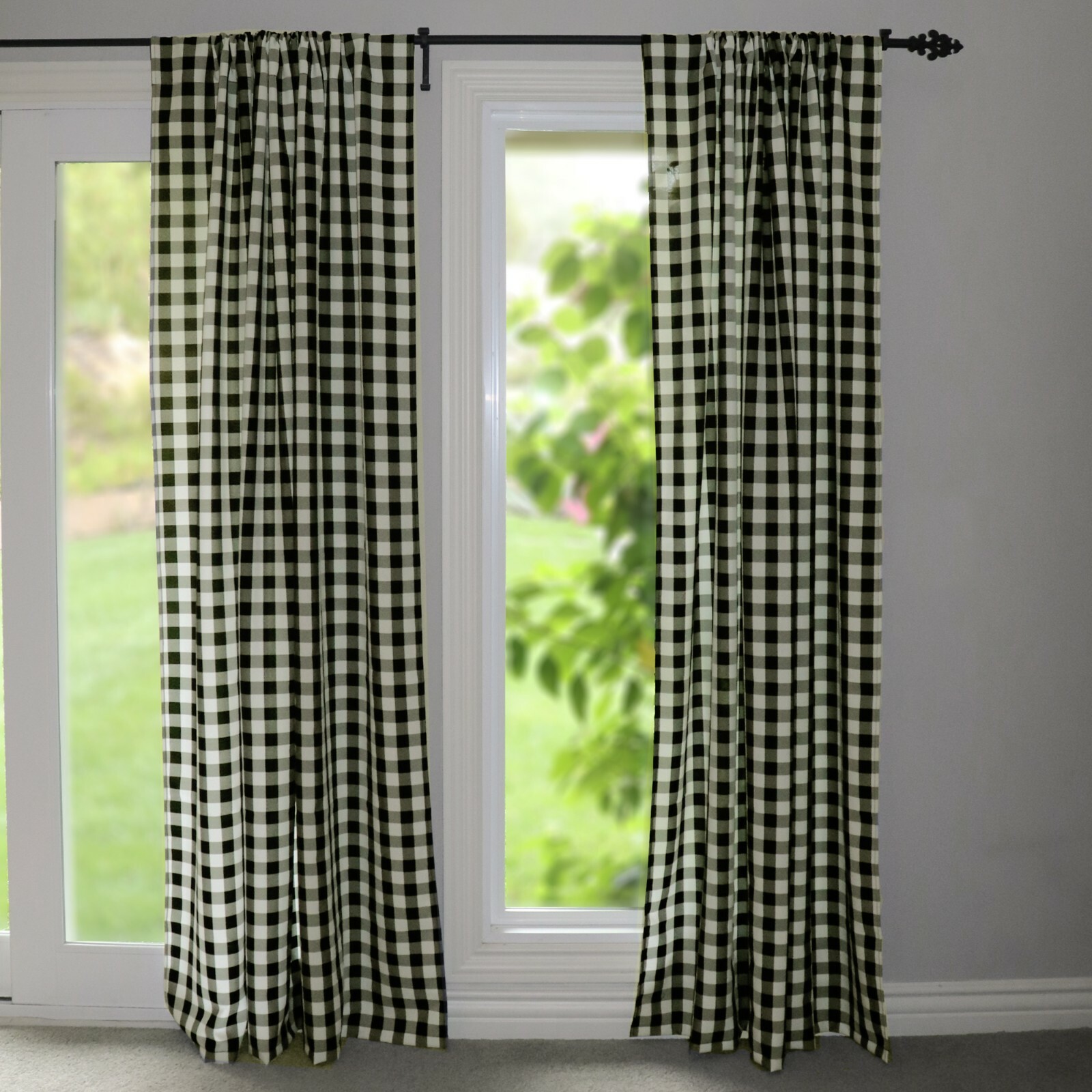 lovemyfabric Gingham/Checkered Polyester Curtain Window Treatment/Decor Panel