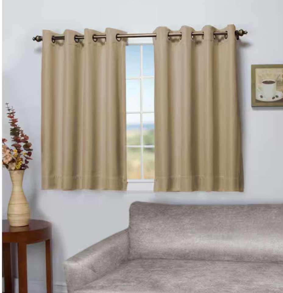 Ricardo Trading Driftwood Grommet Blackout Curtain – 50 in. W x 63 in. L