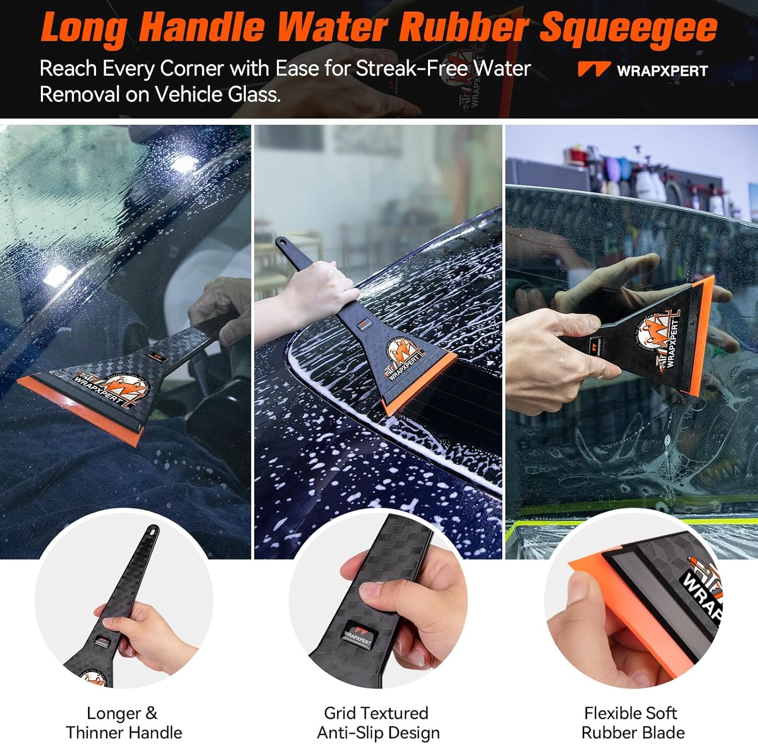 Car Window Tint Tools Kit Vinyl Wrap Squeegee Felt Long Handle Film Installation