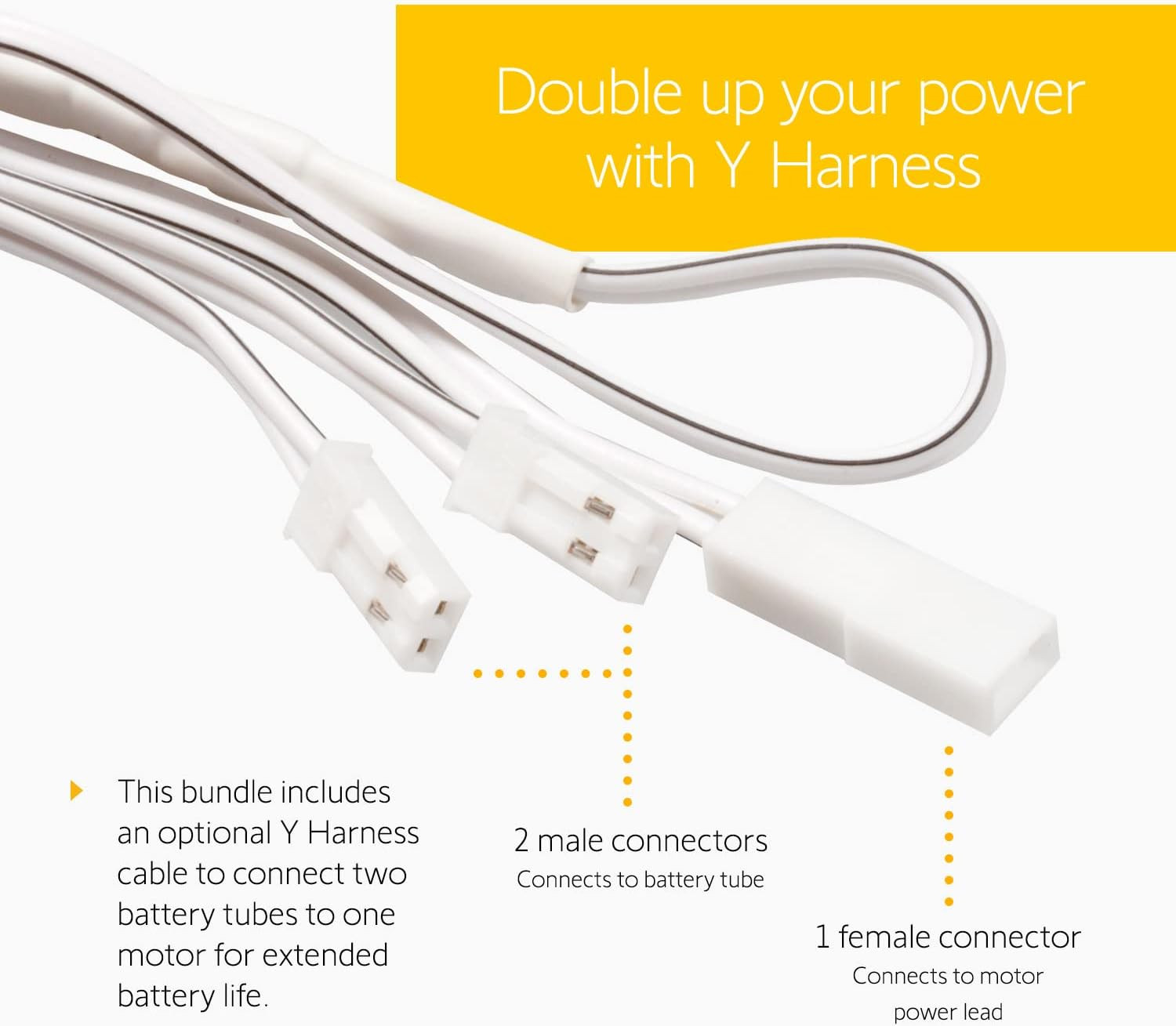 12V DC Reloadable Battery Tube 2 Pack and Y Harness – 2 Replacement Battery Tube