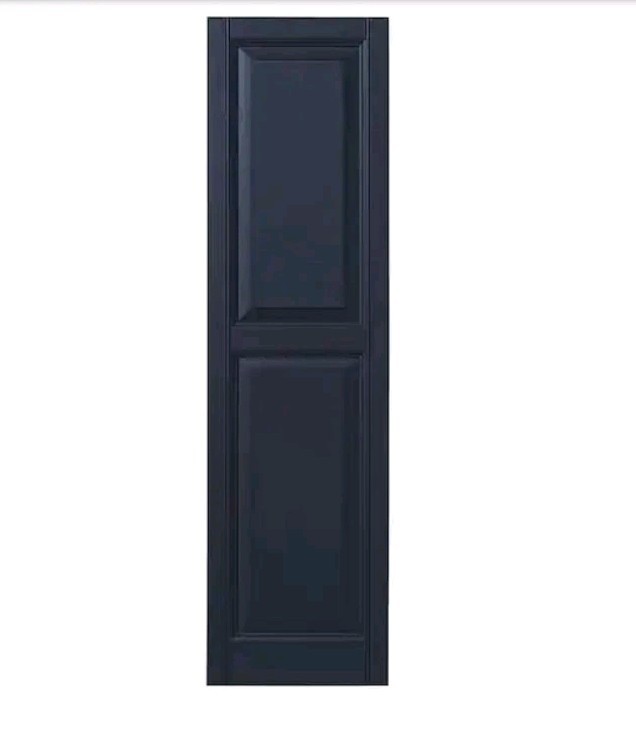 2 Ply Gem 15 in. x 47 in. Raised Panel Polypropylene Shutters Pair in Dark Navy