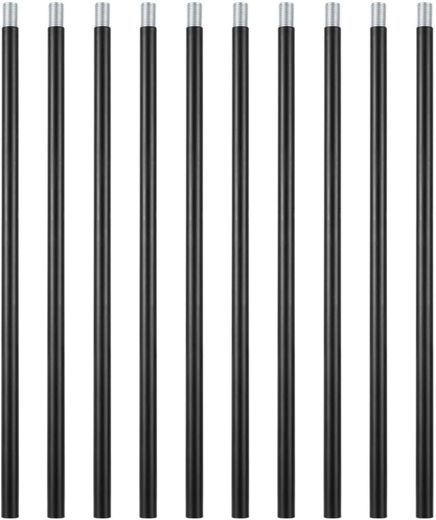Matte Black M10 Threaded Extension Rod, 10 PCS 12 Inches Threaded Exte…