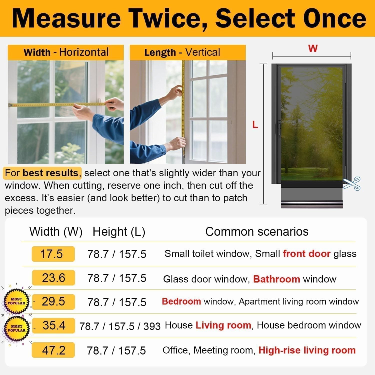 One Way Window Privacy Film Mirror Reflective Tint UV Heat Control Static Cling