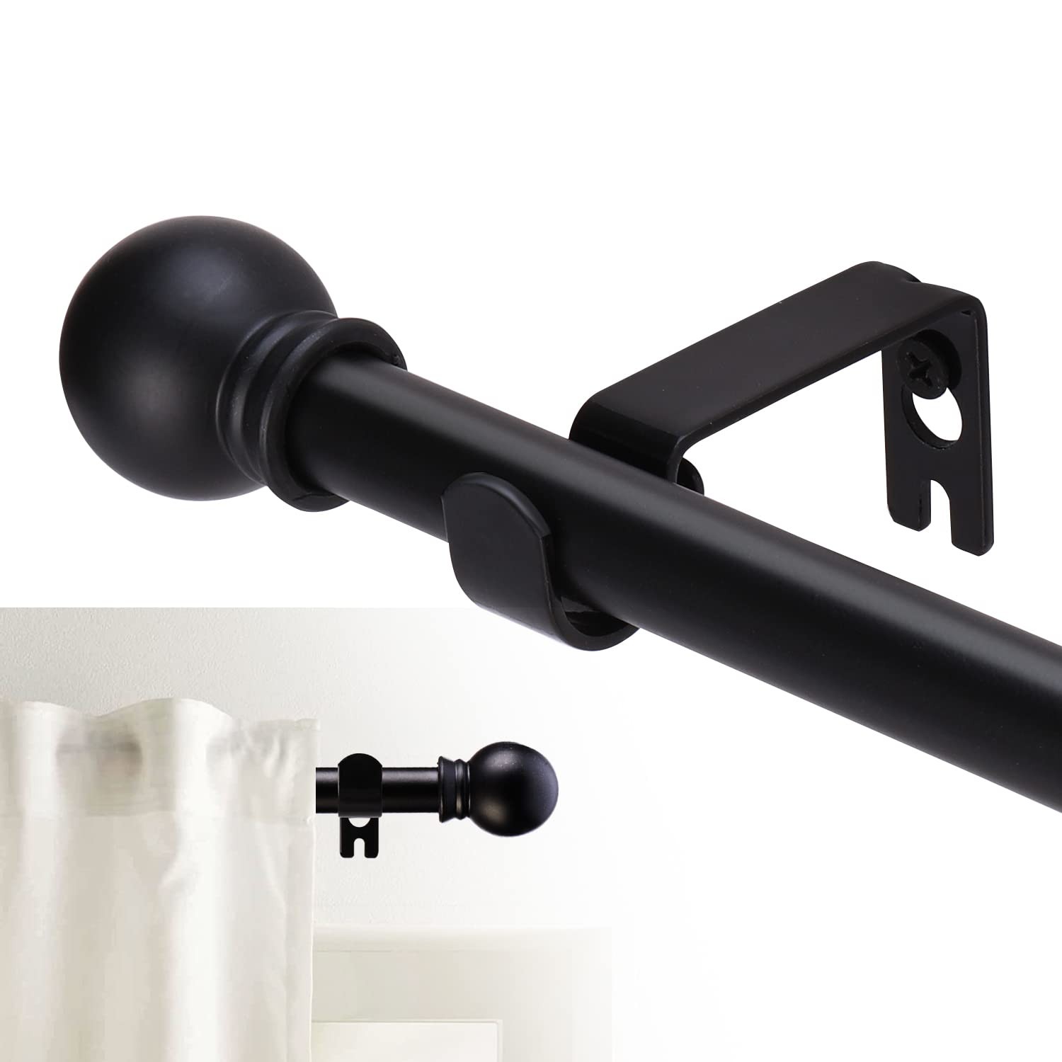 GXOACKJ Curtain Rods for windows 32-48 inch 5/8 inch Decorative Curtain Rod Set