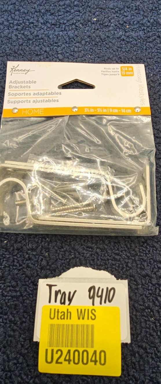 (QTY 6) Kenney KN85293: Adjustable Curtain Brackets, Rods Up to 3/4″