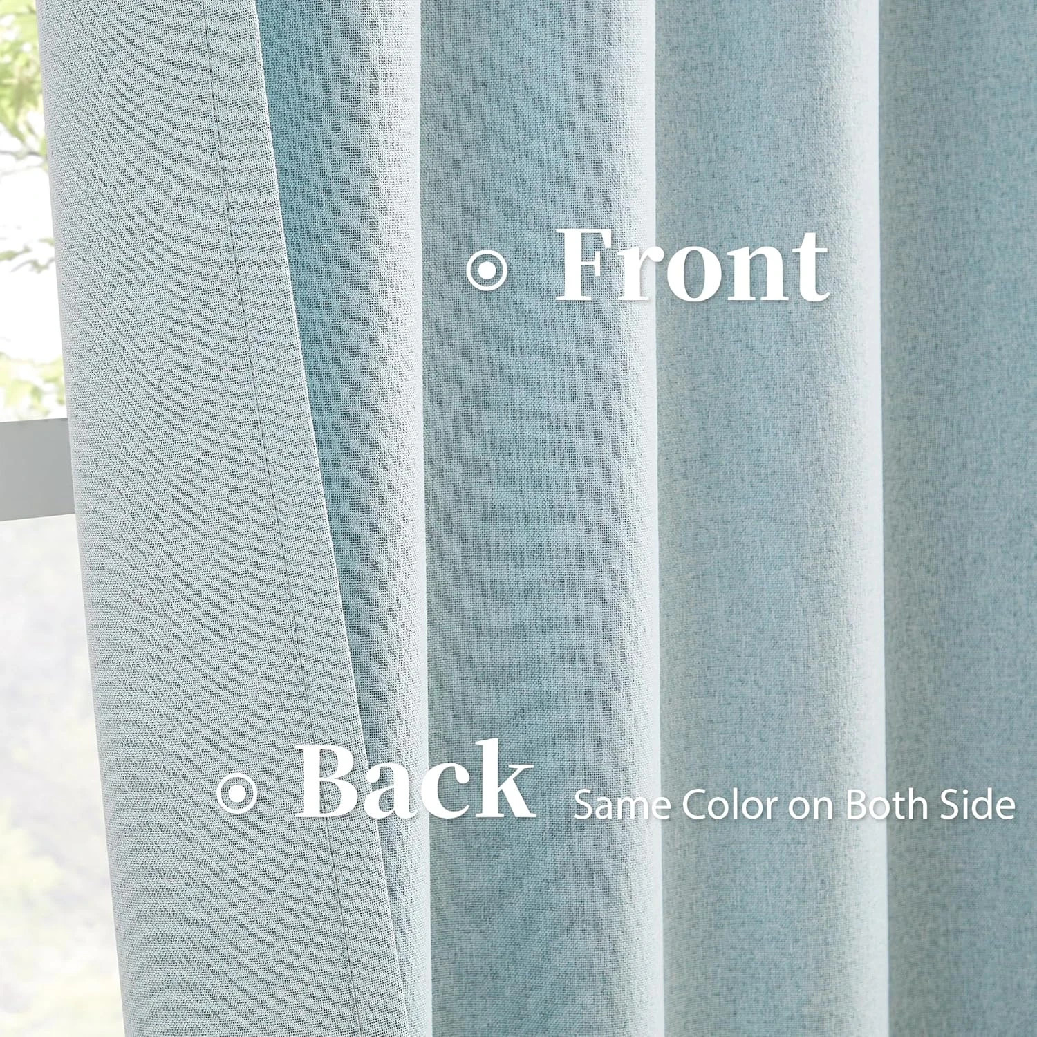 120″ Extra Long Blackout Curtains, Light Sky Blue, 2 Panels for Large Windows