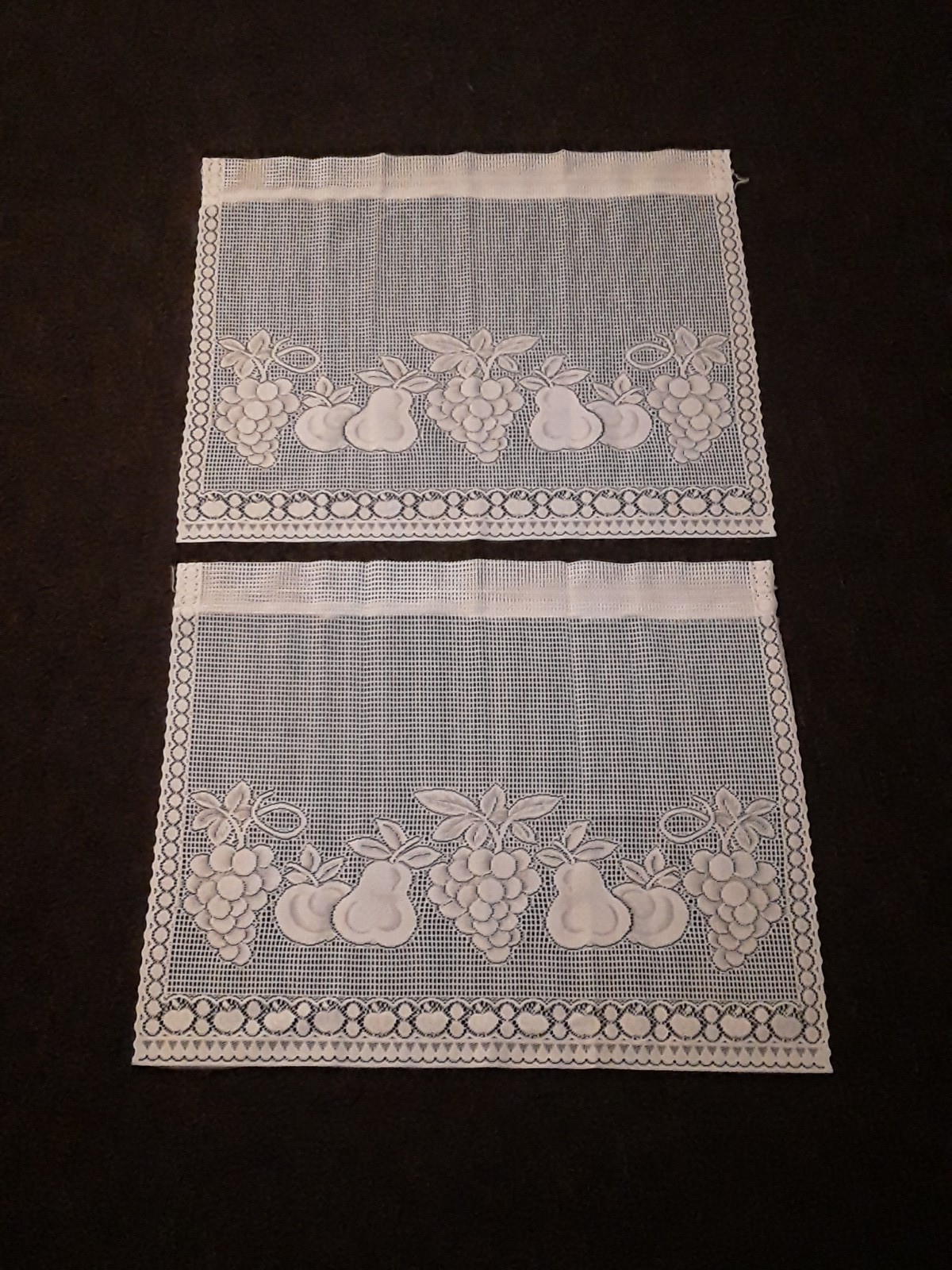 Curtain Tiers White With Fruit Print W 29 In × L 24 In