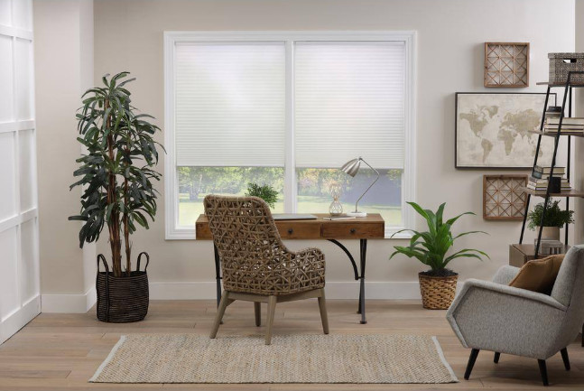 White Cordless Eco Polyester Honeycomb Cellular Shade 32in. W x 84in. L