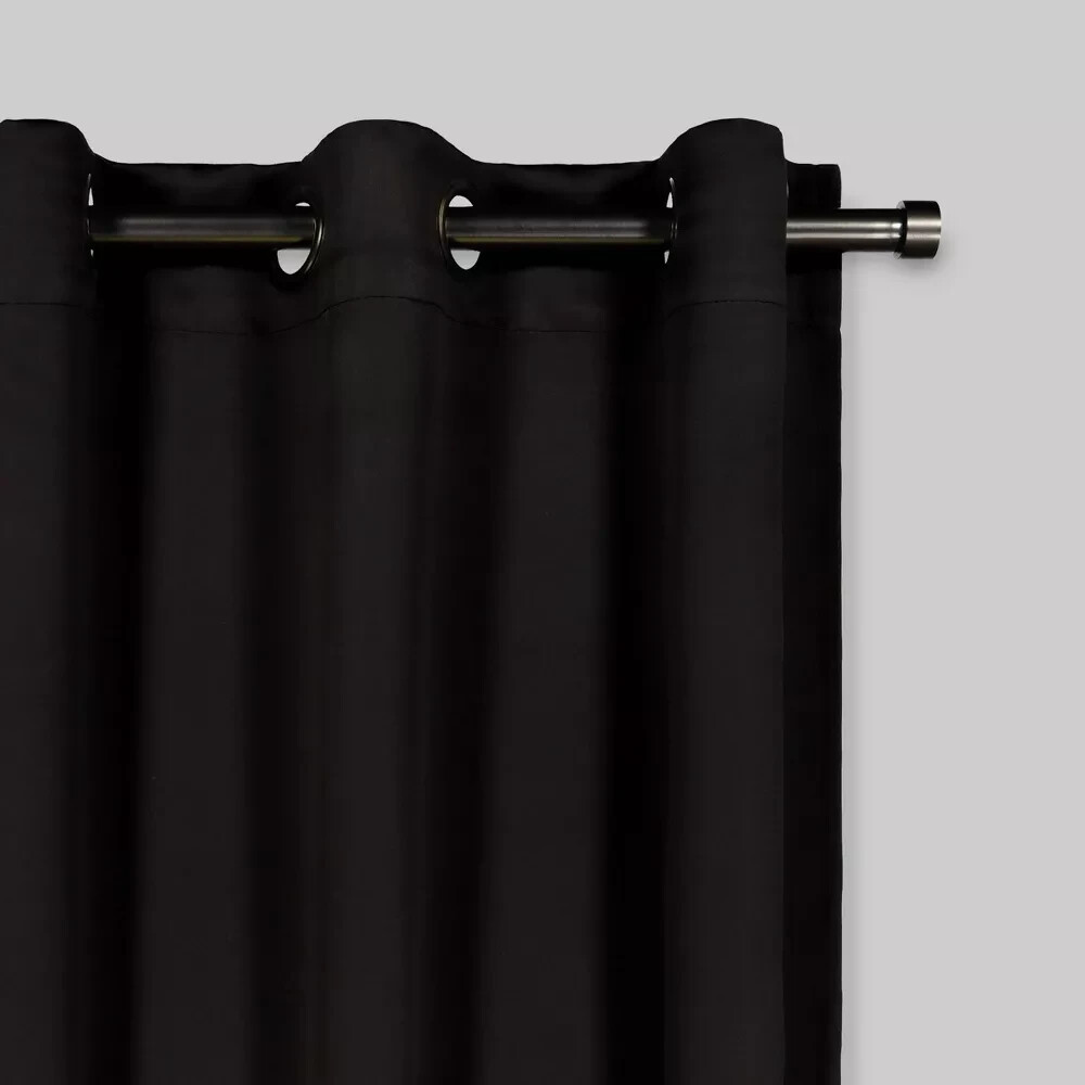 ⚡ 1 Pc Blackout Shadow Window Curtain Panels – Eclipse – Black Size 37″W x 63″L