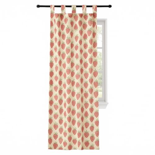 Urban Lifestyle Sheer Curtain Panel 38 in 38″W x 63″L (Pack of 1) Strawberry