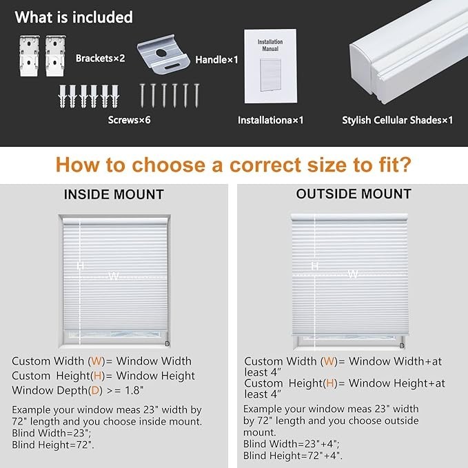 White Light Filtering Cordless Cellular Shades Honeycomb Blinds Custom Cut