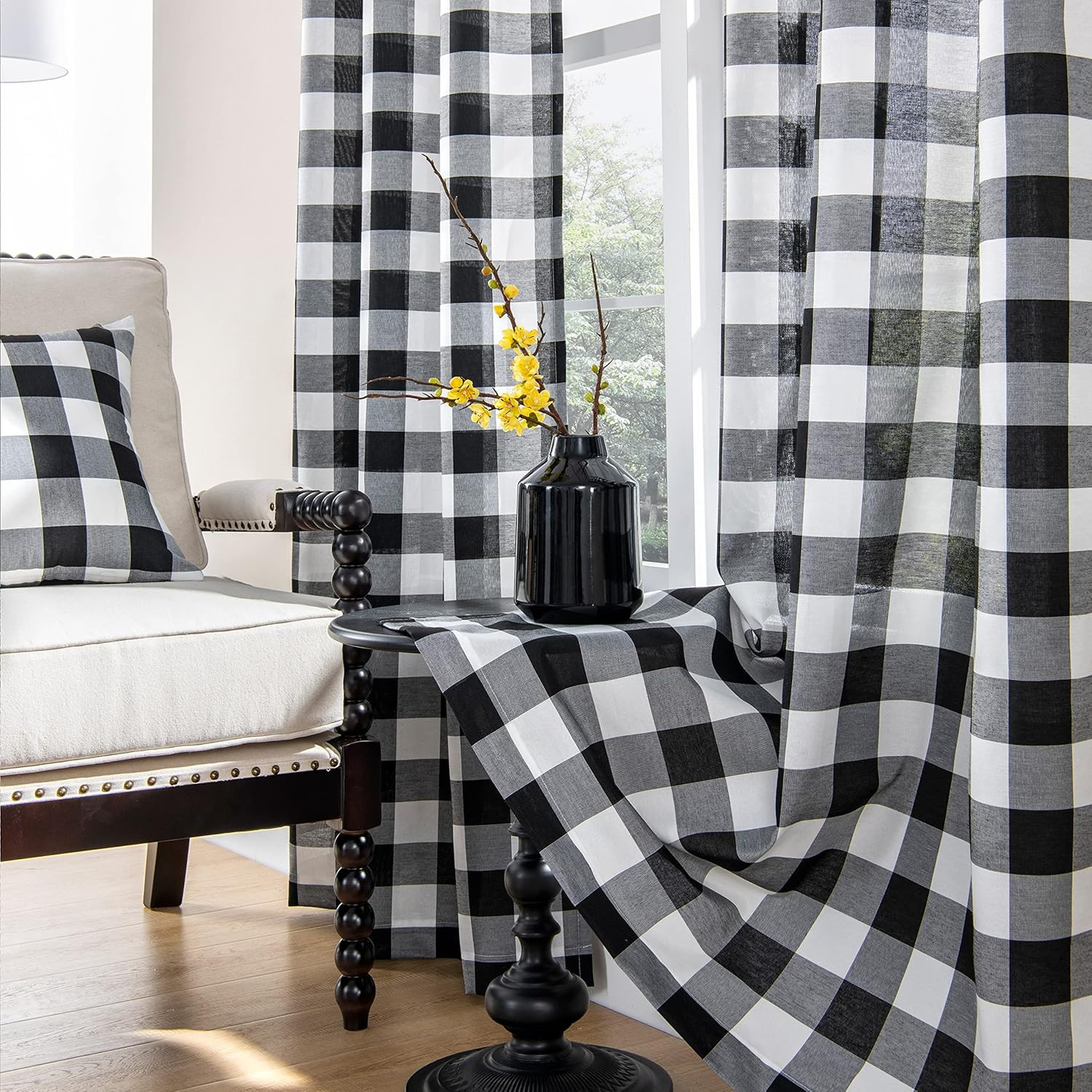 Buffalo Curtains, Black and White, Buffalo Check, Rustic, Farmhouse, Country, A
