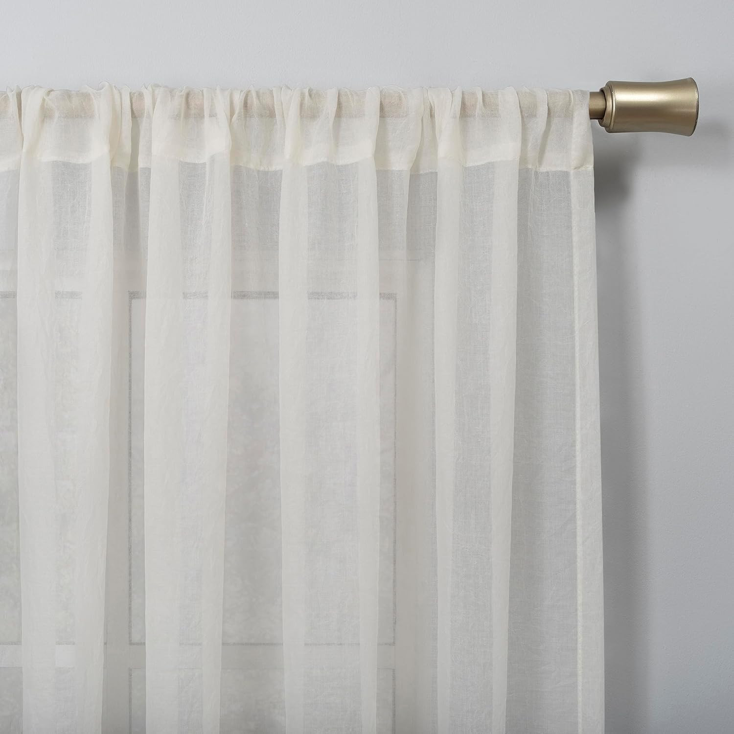 Tayla Crushed Texture Semi-Sheer Rod Pocket Curtain Panel, 50″ x 95″, Cream Off-