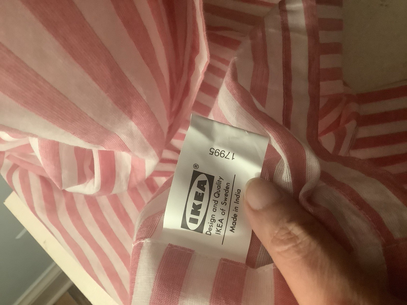 Pink Stripe Organic Cotton Tab Top Curtains 88 by 39 Inches