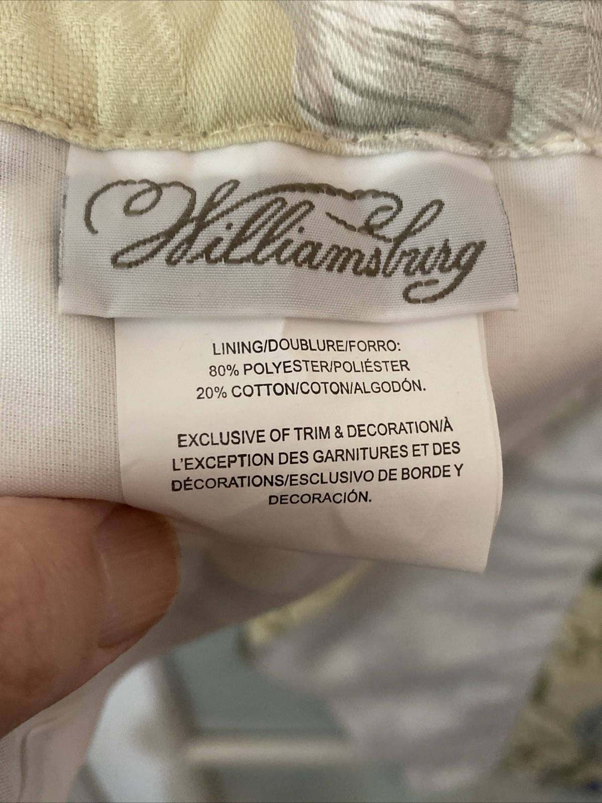 Waverly Williamsburg Magnolia Dogwood Valance Ascot w Tassel 52″ x 23″pair