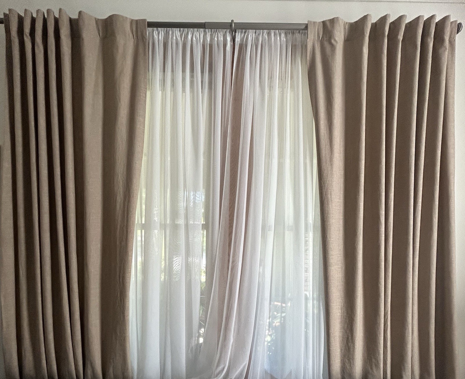 Pottery Barn 50×108 Beige Lined Linen/Cotton Rod Pocket six Opaque Panel lot