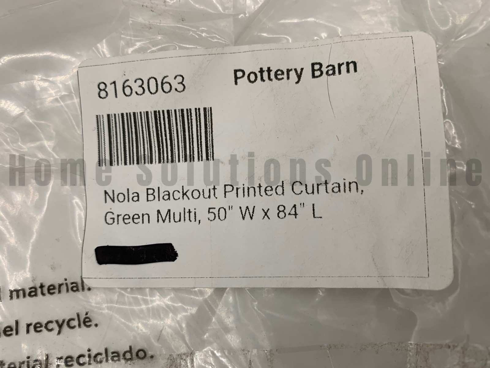 Pottery Barn Nola Floral Printed Blackout Curtain Green Multi 84″ #S4235