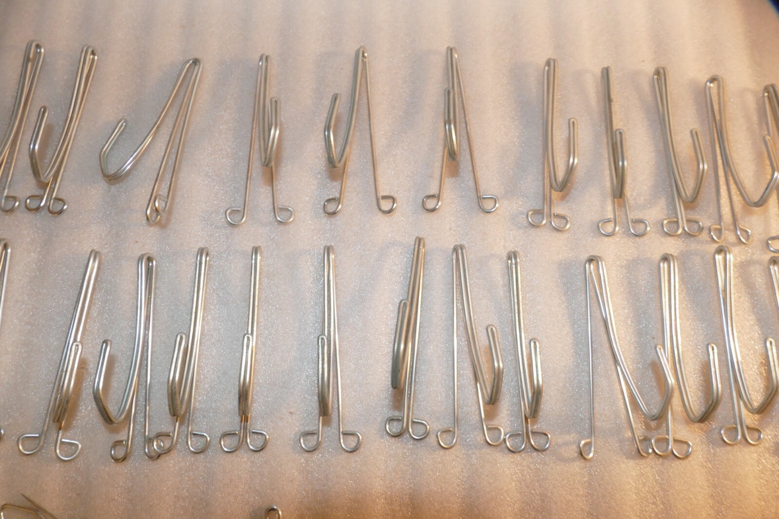 31 VINTAGE metal 3″ DRAPERY CURTAIN HOOKS + about 2 pounds assorted others LOT