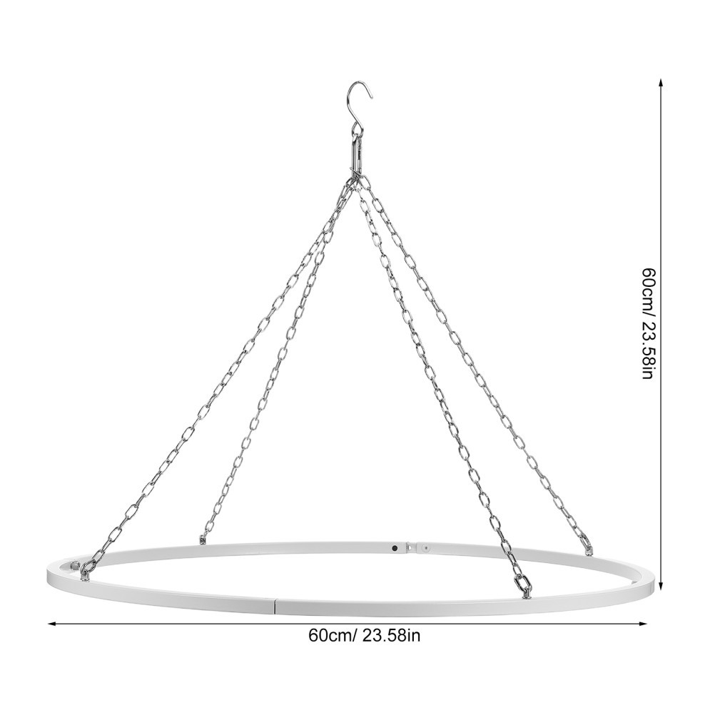 Hoop Ceiling Drapes Hanging Kit for Wedding – 23.62” Stainless Steel Canopy