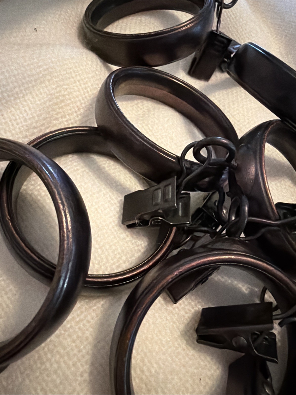 Set Of 10 Drapery Clip Rings 2” Heavy Duty Dark Bronze – Polished And Gorgeous