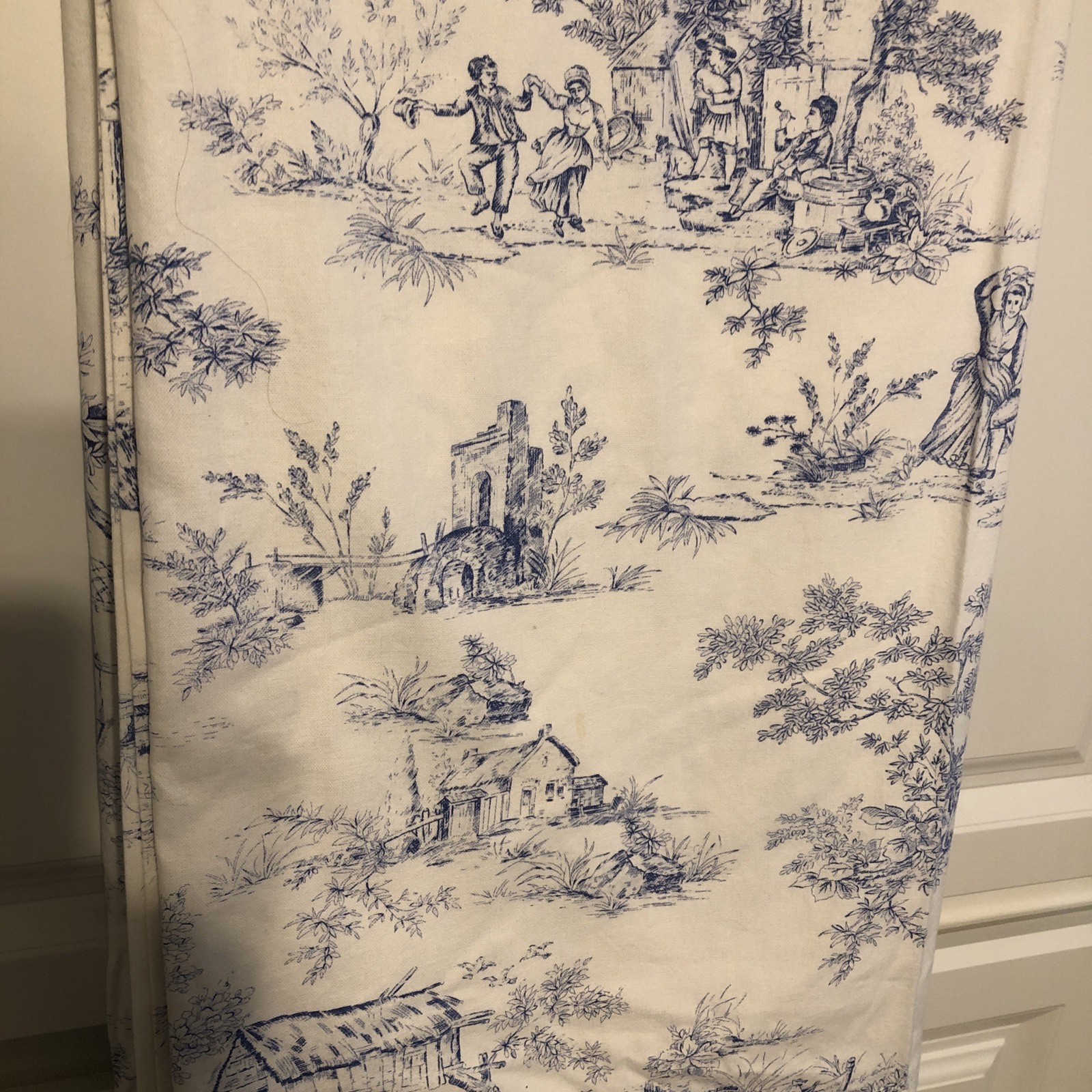Country Curtains Pair Classics Blue Toile Unlined Curtain Panels 48x 63