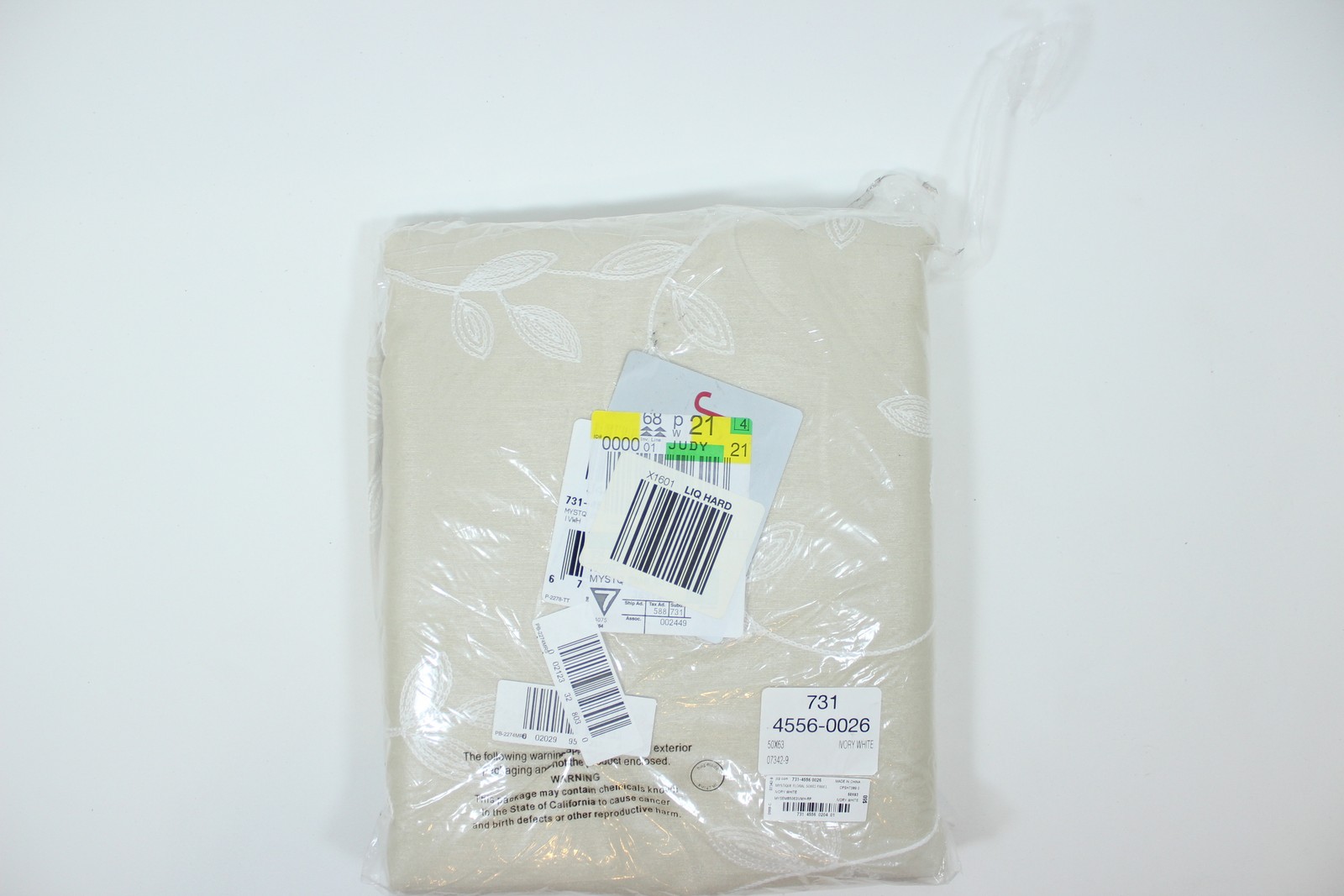 Max Blackout Mystique Blackout Curtain Panel Ivory 50×84 Rod Pocket Embroidered