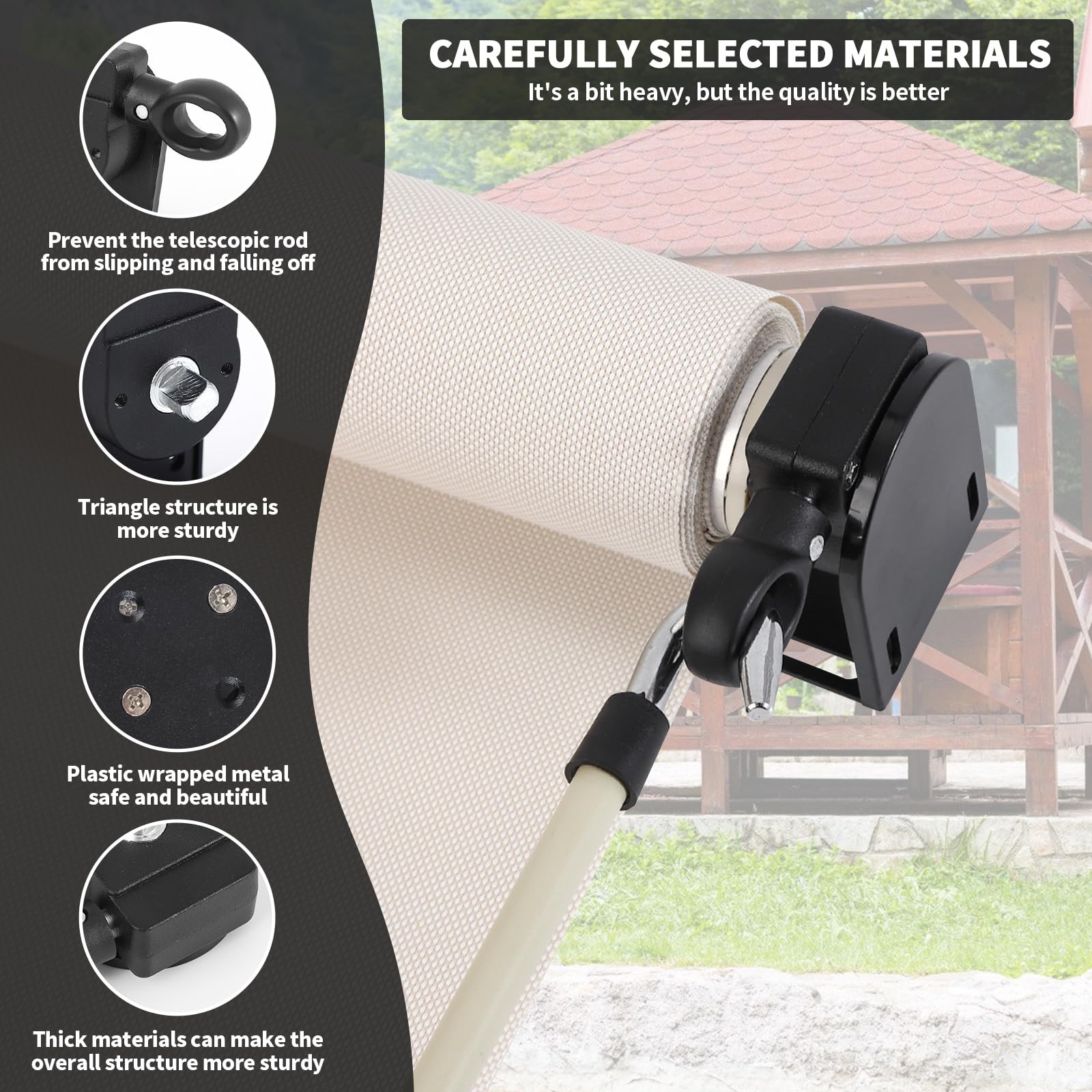Lihopefe Cordless Bracket, Sunshade Replacement Black