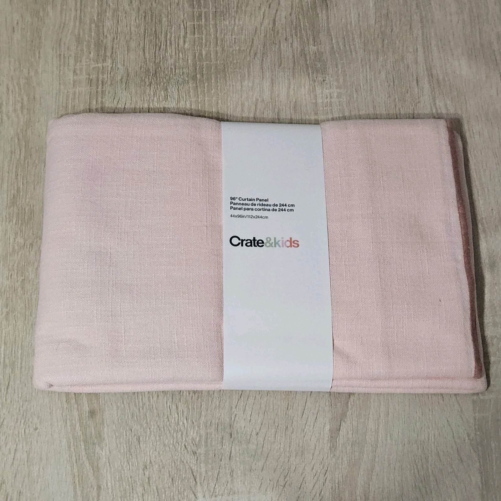 New Crate & Kids 44″x 96″ Curtain Panel Pink 100% Cotton