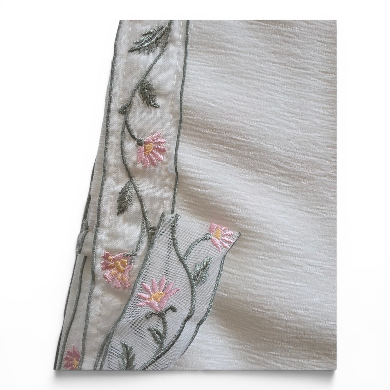 NEW Rachel Ashwell Farmhouse Bow Embroidered Curtains Set of 4 Ivory 37×84