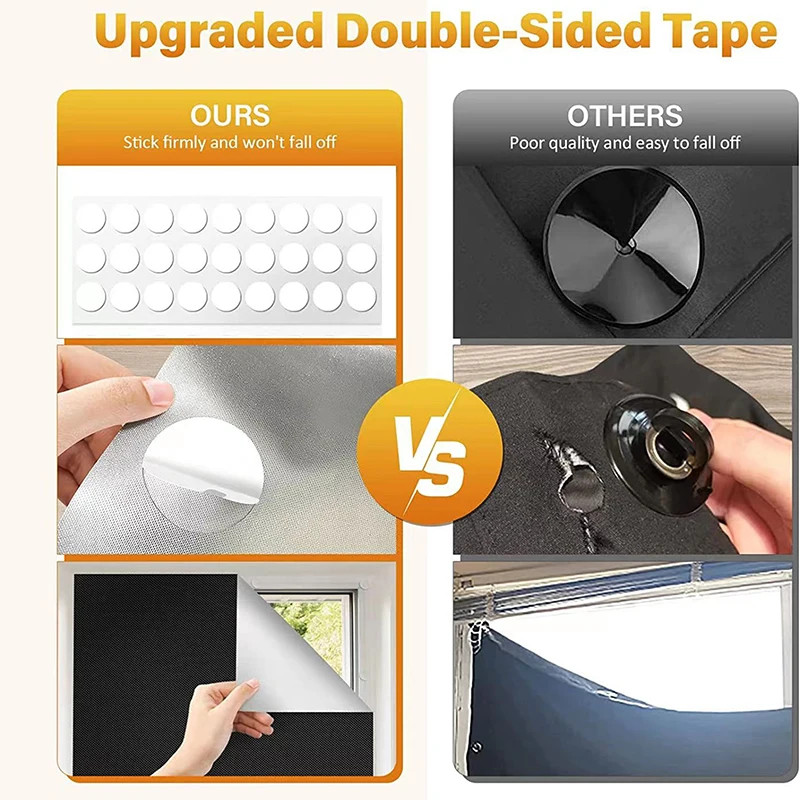 Self-Adhesive Pleated Blinds Half Blackout Windows Curtains for Kitchen Bathroom