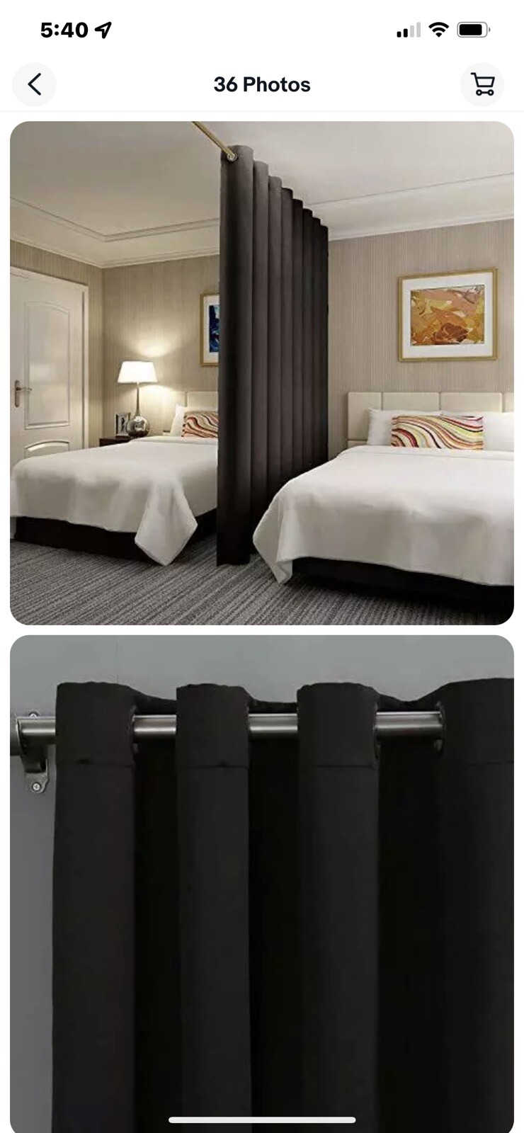 New (Repaired Package) Rose Home Gray Privacy Curtain Room Divider 100 W X 84 L