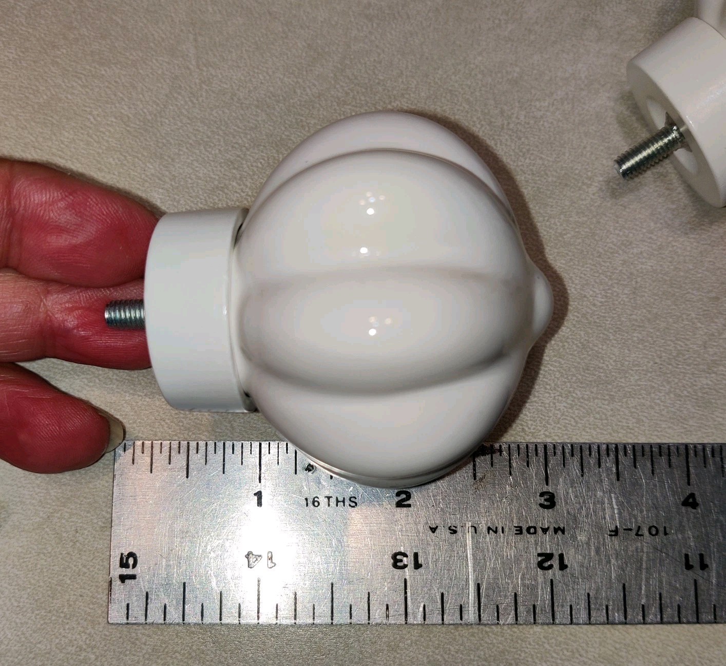 Ikea PALPMOSSMAL Pair of White Curtain Rod Finials Ceramic 305.493.66 Set of 2