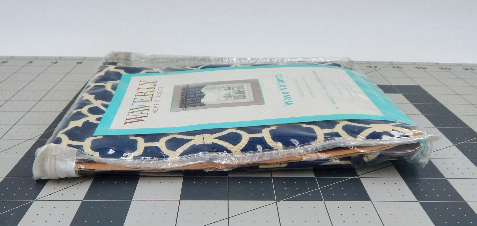 Waverly Home Classics Wave Window Valance Lovely Lattice Indigo Blue 50”x16”
