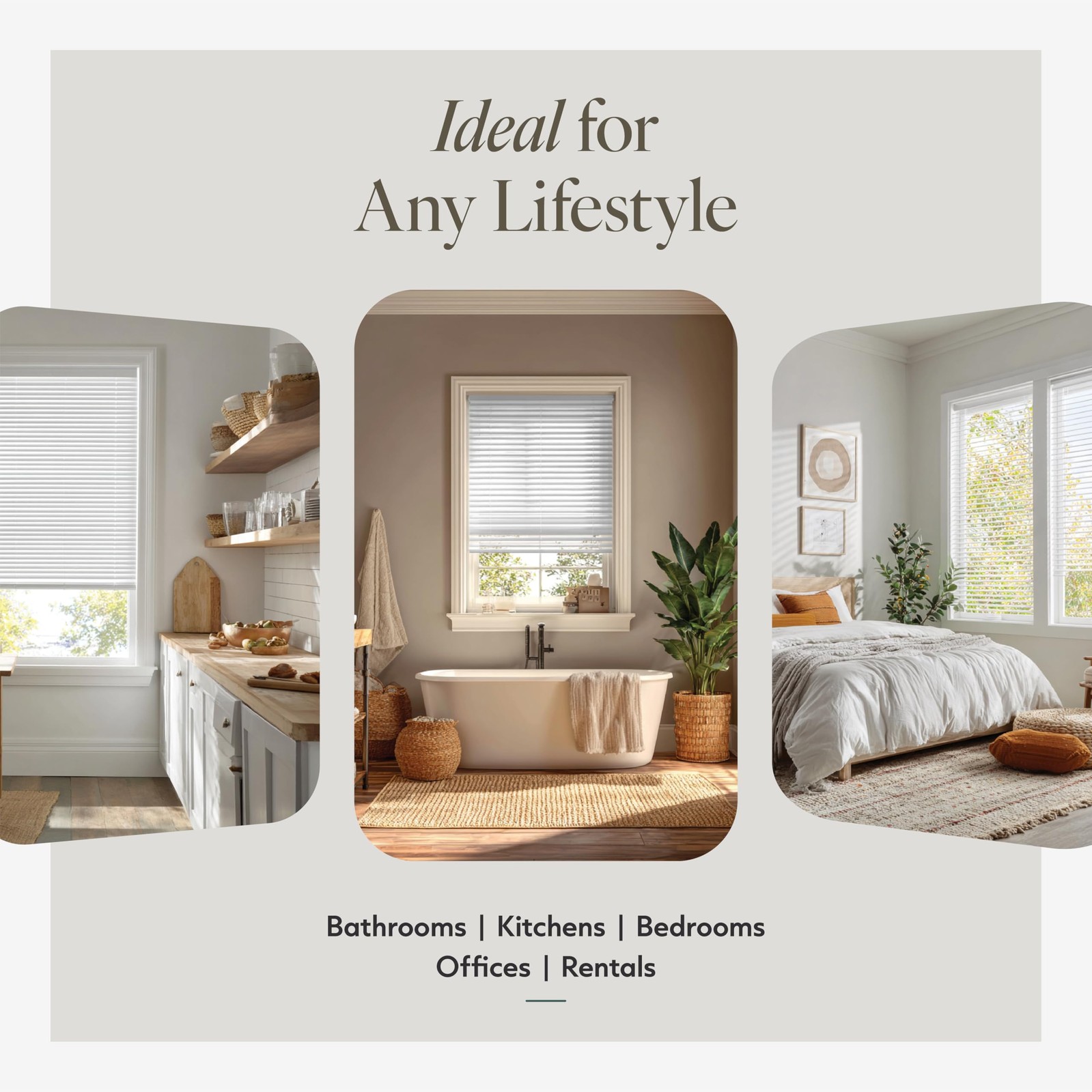 Cordless Mini Blinds 27″ W x 48″ H White Vinyl Light Filtering Room Darkening