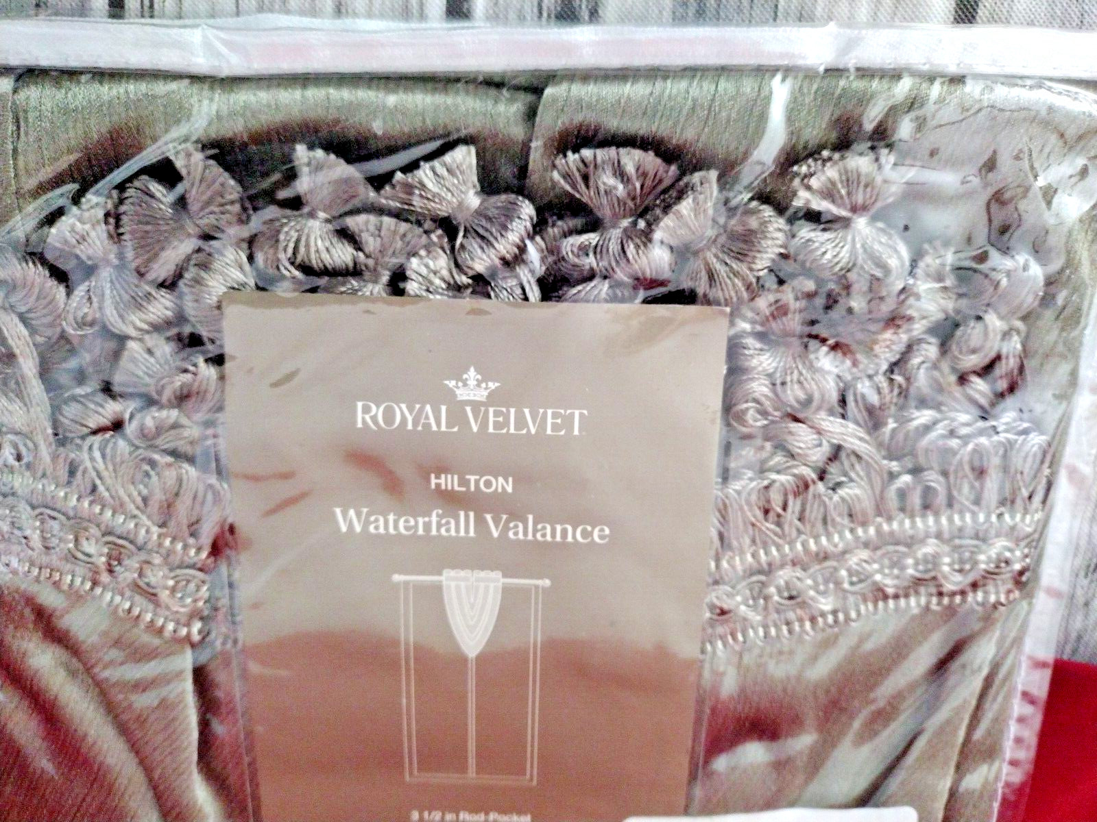 JCP, HILTON, Waterfall Valance, Evening Sage, 58″ x 38″ Royal Velvet / NIP