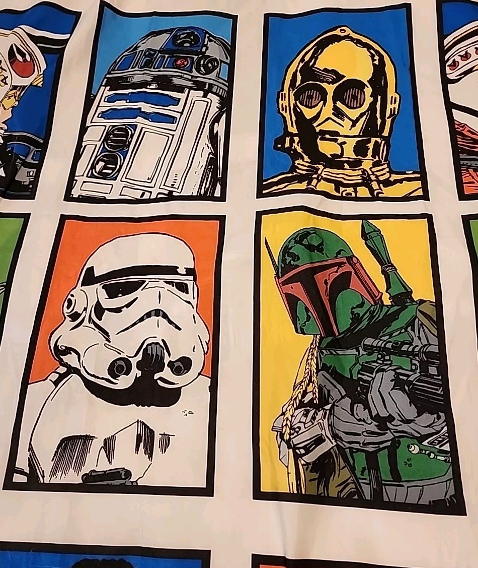 Star Wars Curtains 42×64 2 Panels = 84″ Darth Luke Chewie Yoda R2D2 Jay Franco