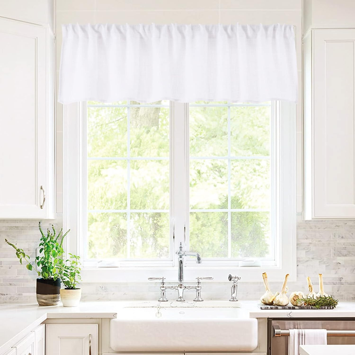 Burlap Natural Valance Rod Pocket Window Curtain Valance Rustic Home Décor 56 by