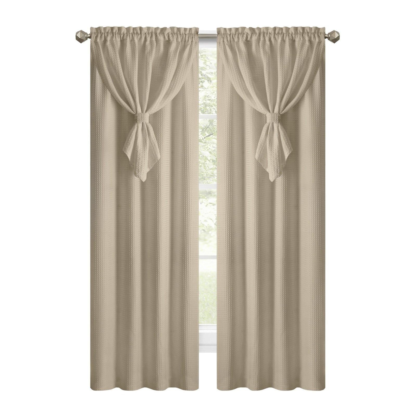 Allegra Window Curtain Panel with Attached Teardrop-Style Valance – 42 Inch W…