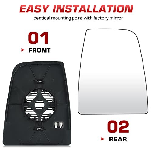 Driver and Passenger Side View Mirror Upper Glass Driver Left+Passenger Right