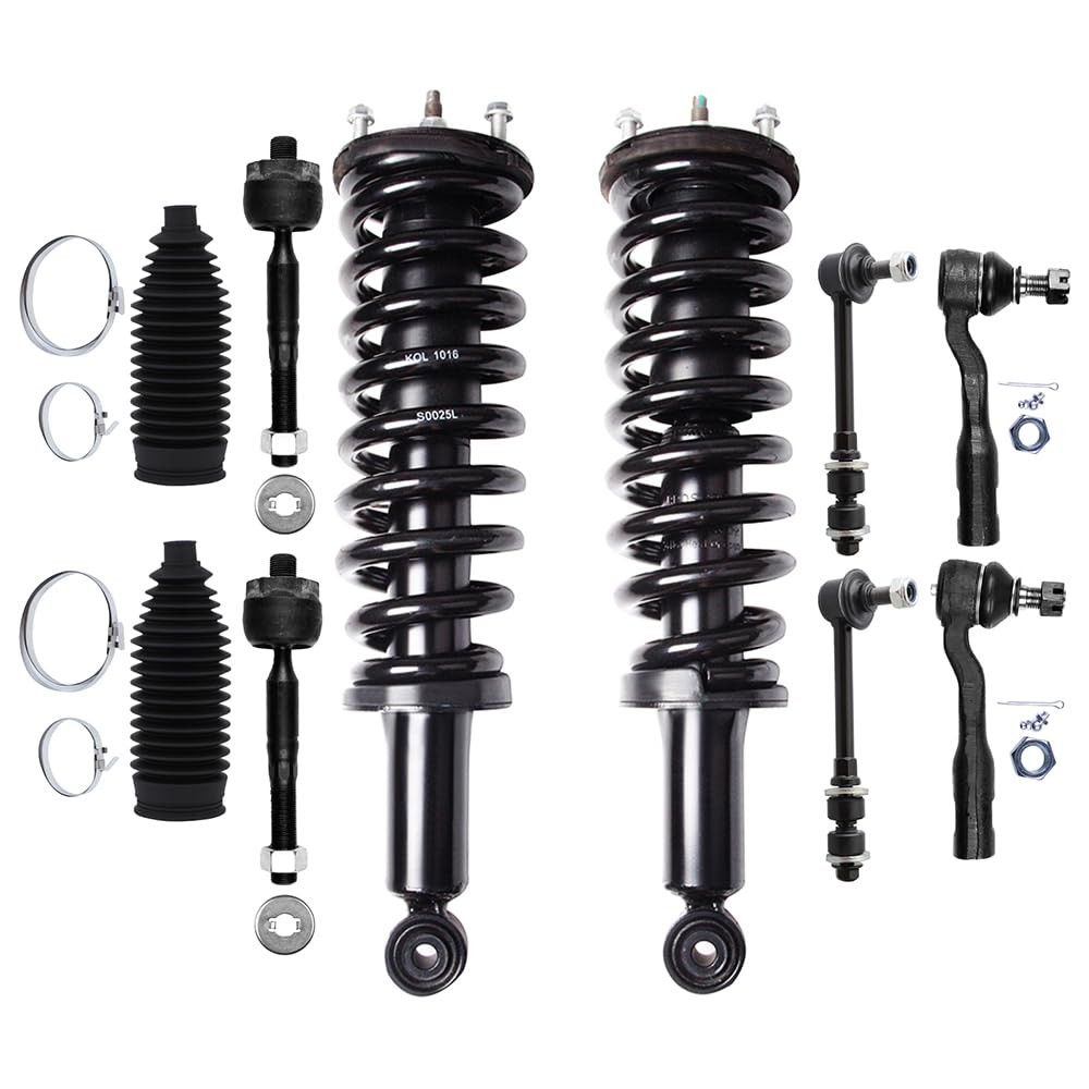 Tundra 3.4L 4.0L 4.7L Front Suspension Kit 9PCS w Steering Rack Boot Tie Rod End