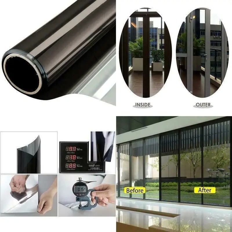 One Way Mirror Window Film Heat UV Reflective Privacy Tint Foil For Home Office