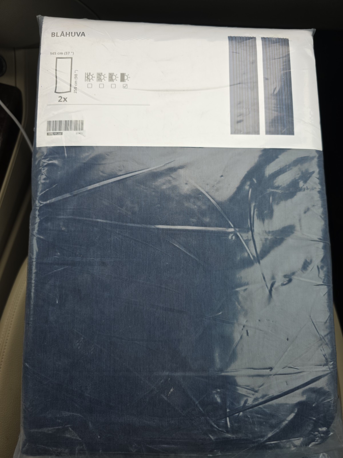 NEW IKEA BLAHUVA Blackout Curtain Panels 57×98″ Dark Blue 2 Panels 605.191.03