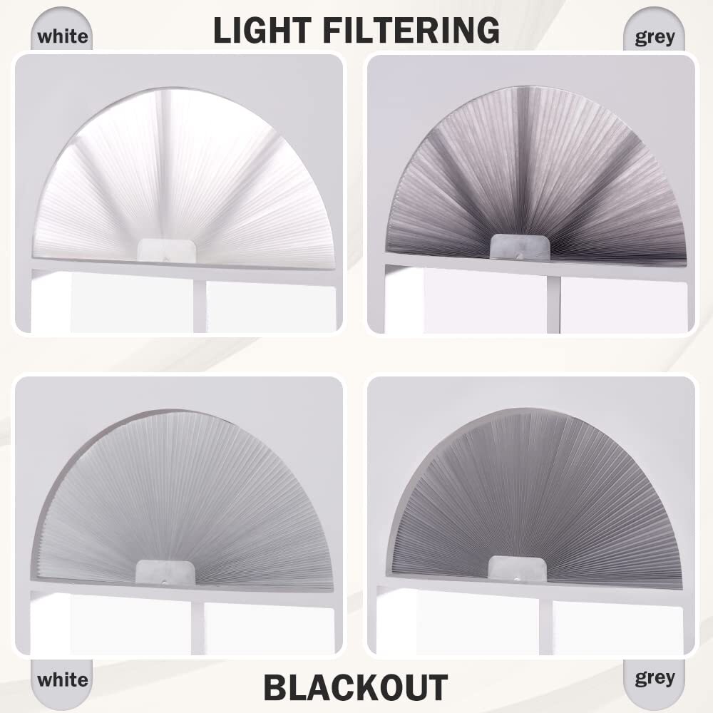 LUCKUP Arch Window Shades Light Filtering/Blackout Semi Circular Cellular Blinds