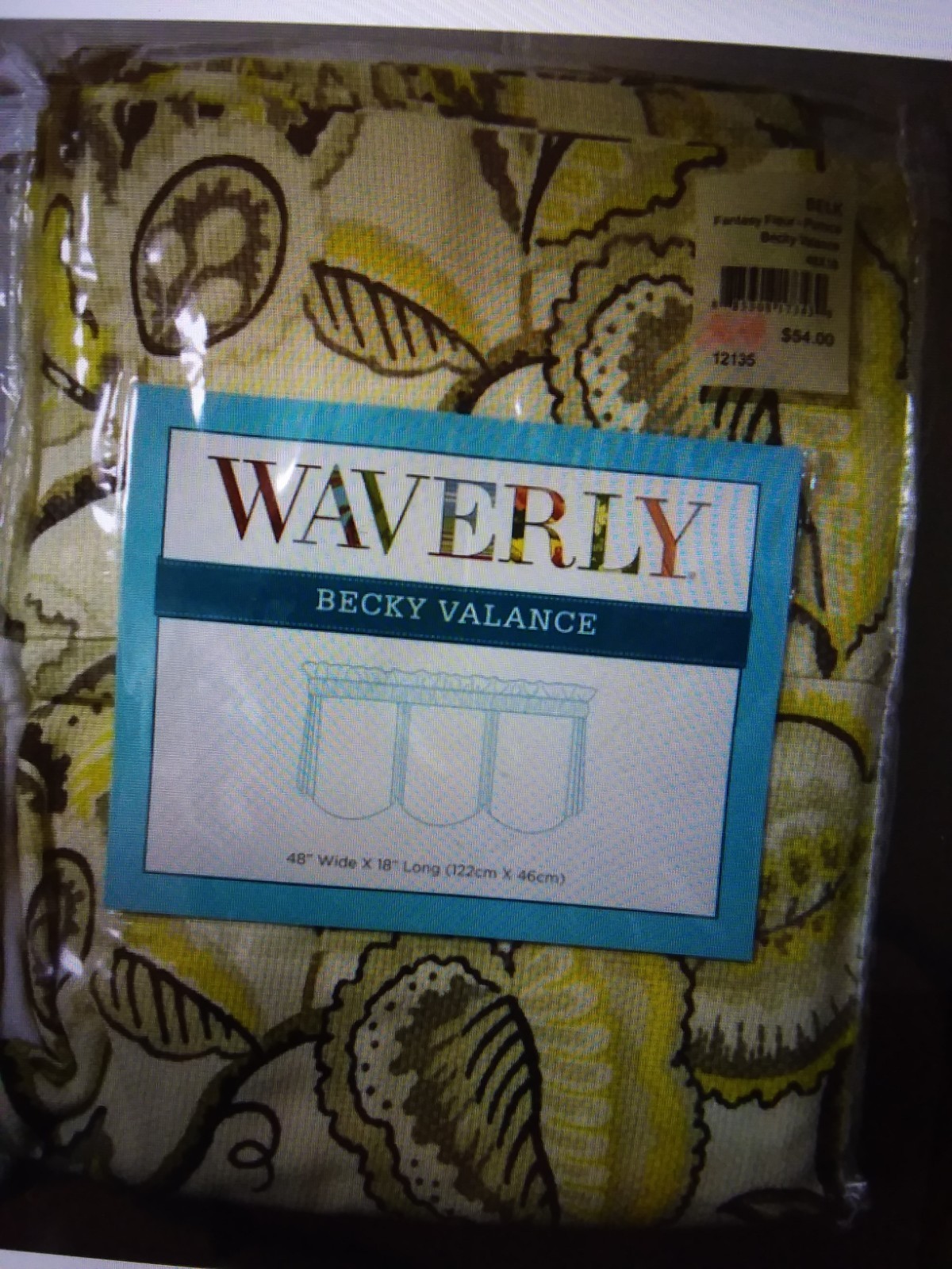 TWO (2) Waverly Becky Valances – Fantasy Fleur-Pumice 48″ x 18″ ea valence 12135